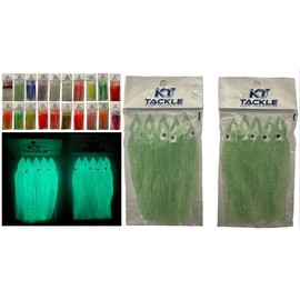 10 individual sea fishing lures, muppets, 12cm skirts, glow in the dark, luminous. 20 styles avaliable. (2)