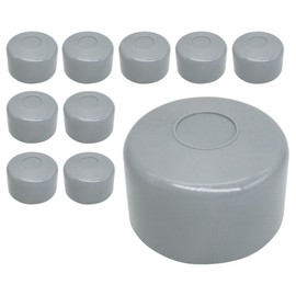 SKIR'CO Pack of 10 Fence Post Caps Round 51 mm Grey Plastic Caps for Round Fence Posts Fence Post Covers Window Grey RAL 7040 Colour