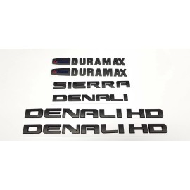 GM 6PCS 11-19 Matte Black GMC Sierra Denali Duramax 2500HD 3500HD Emblem Letters