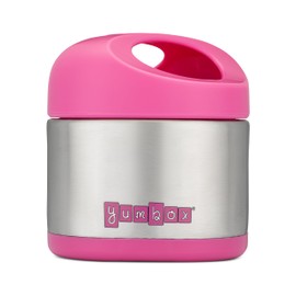 Yumbox Cubi Triple Insulated Stainless Steel Thermal Jar - 10oz Leakproof Hot & Cold Kids Food Jar - Wide Opening, Easy-Open Lid, Carry Handle - Bento Lunch Box for School - Hot Pink