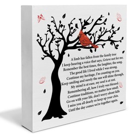 a Limb Has Fallen From the Family Tree Wood Box Sign Decor Sympathy Memorial Condolences Gifts for Loss of Loved Farmhouse Bereavement Grief Gift Block Sign Home Desk Shelf Table Decorations