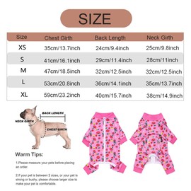 Dog Surgery Recovery Suit for Male/Female,Dog Anti-Hair Anti Licking Pajamas Onesie,Wound Protection Puppy E-Collar & Cone Alternative Jumpsuit For Small Medium Dogs_XS(Pink Strawberry New)