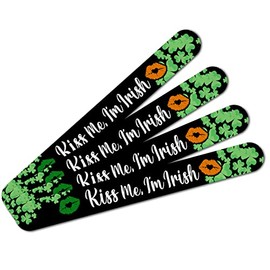 St. Patrick's Day Kiss Me I'm Irish Double-Sided Nail File Emery Board Set 4 Pack