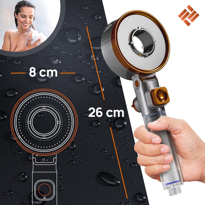 POWERLAP® Shower Head with Filter & Mounting Tool | PP