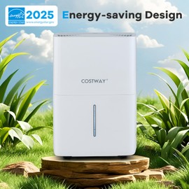 COSTWAY 65 Pints Energy Star Dehumidifier, 5000 Sq.Ft Portable Large Home Dehumidifier for Basements with 2 Modes & 3 Fan Speeds