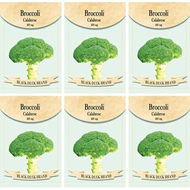 Set of 6 Vegetable Seed Packs - Create a Deluxe Garden - All Seeds are Heirloom - 100% Non-GMO (Broccoli Calabrese)