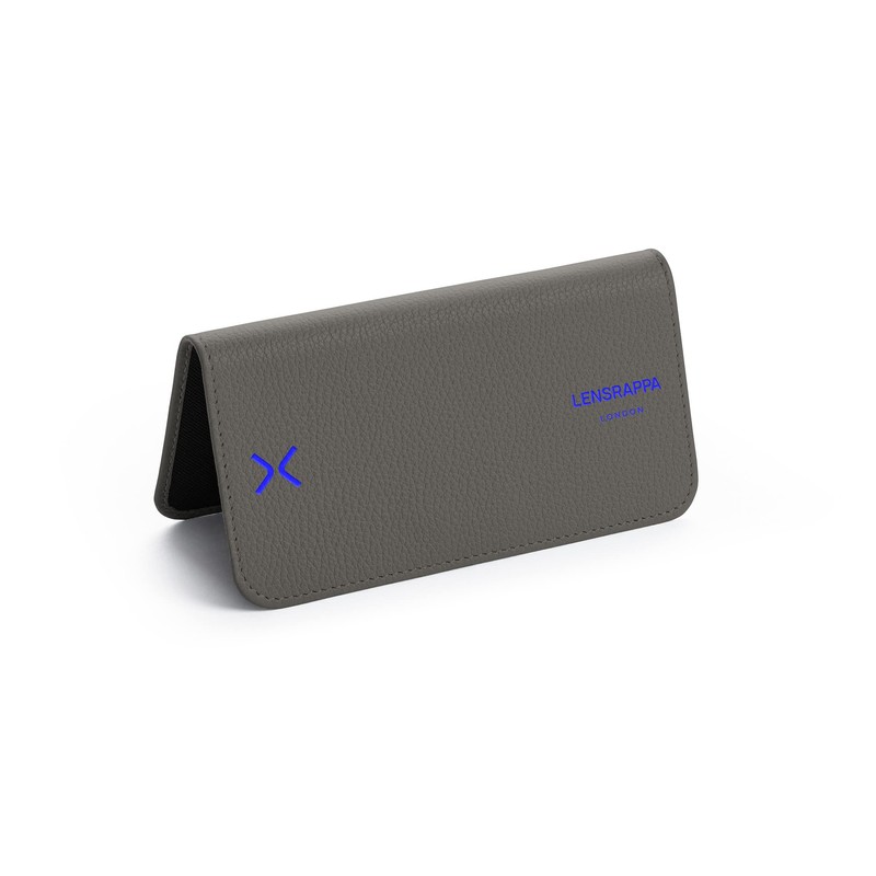 Lensrappa Slim leather glasses case in 9 colours, gray