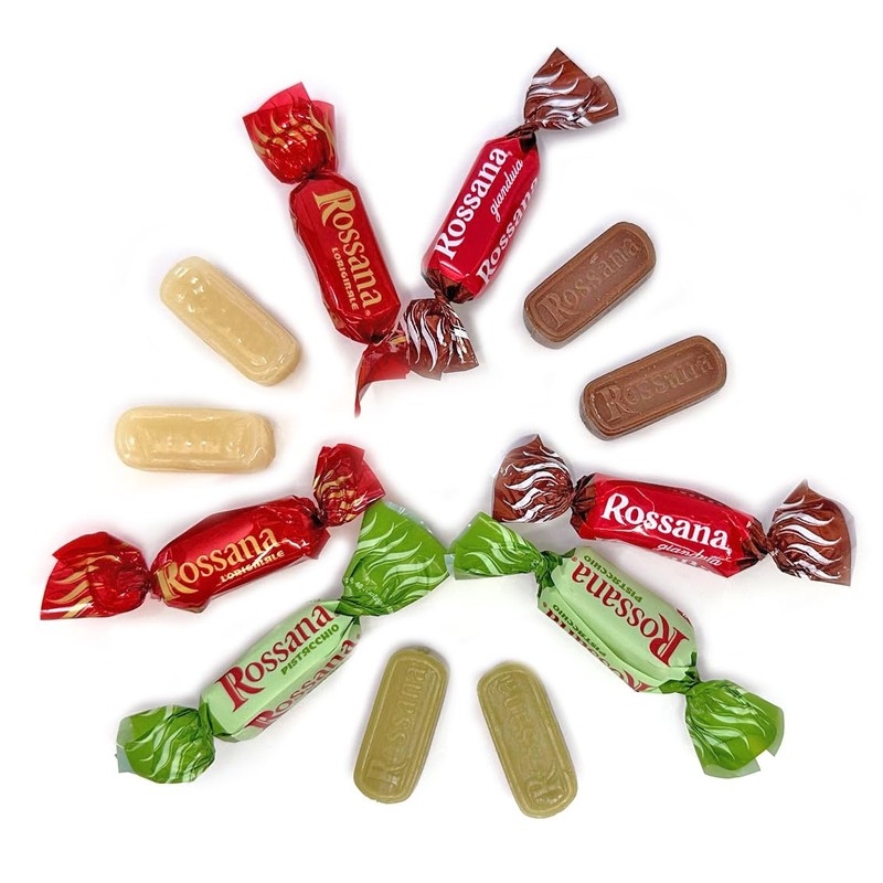 SweetGourmet Rossana Pistachio Paste Center Filled Hard Candy, Italian Wrapped