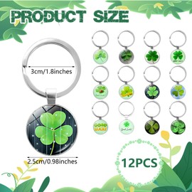 Morocket Key Fob Lucky Charm, Pack of 12 Key Chains Clover Leaf Key Chain Lucky Key Chain Children Lucky Charm Key Ring for Gift Decorations, d'Alene to