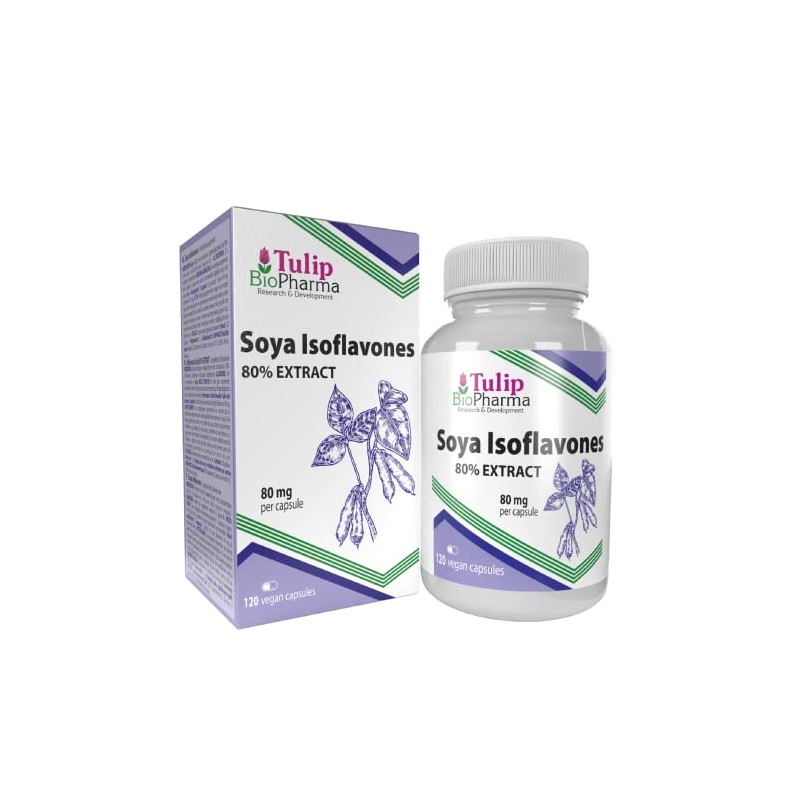 SOYA Isoflavones 80% Extract 120 Capsules, 3rd Party Lab Tested,
