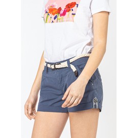 Eight2Nine Women's Chino Shorts with Braided Belt, blue