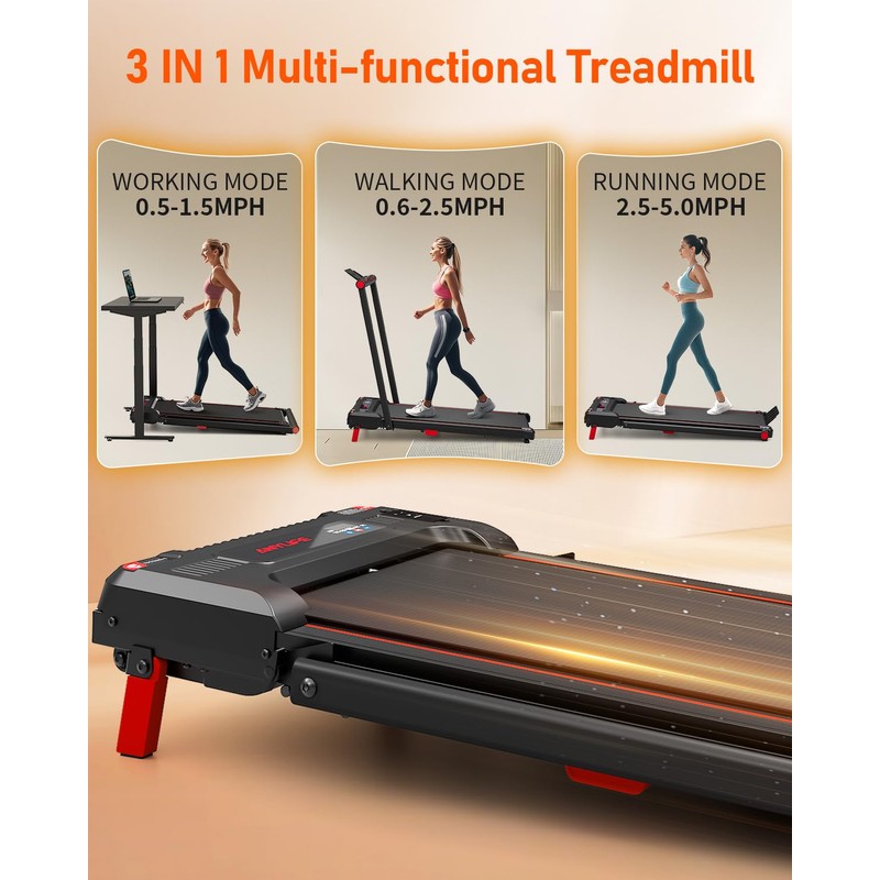 Walking Pad Treadmill, Anylife Incline Walking Pads Under Desk 330lb