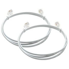 XANHAM Phone Cable 3 Feet Short Telephone Line Cord with RJ11 6P4C Connectors for Landline Phone, Fax Machine and Modem, for Both in-Wall and Out-Wall Using, White, 2 Pack, AV04223