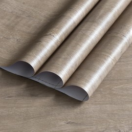 48x78inch Extra Wide Light Grey Wood Grain Wallpaper Gray Oak Contact Paper Peel and Stick Countertop Paper Air Guide Slot Design Matte Thicken Self-adhesive Waterproof Furniture Sticker Vinyl Wrap