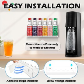 Holder Compatible with SodaStream Bubly Bubbly Drops Flavors, Wall Mount Flavor Organizer for Soda Stream Accessories
