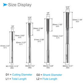 CoCud Chuck Reamer Set 1/8 Inch 3/16 Inch 1/4 Inch 5/16 Inch Diameter H7 Tolerance Milling Cutter (Application: for Lathe Drilling Machine) 4 Pieces