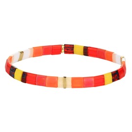 KELITCH Women Tila Beads Charm Bracelet Stretch Bracelets Candy Colors Wrap Friendship Bracelets