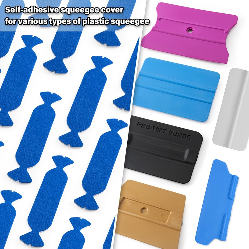 Gomake Vinyl Squeegee Buffer 10PCS Pre-Cut Felt for Window Tint