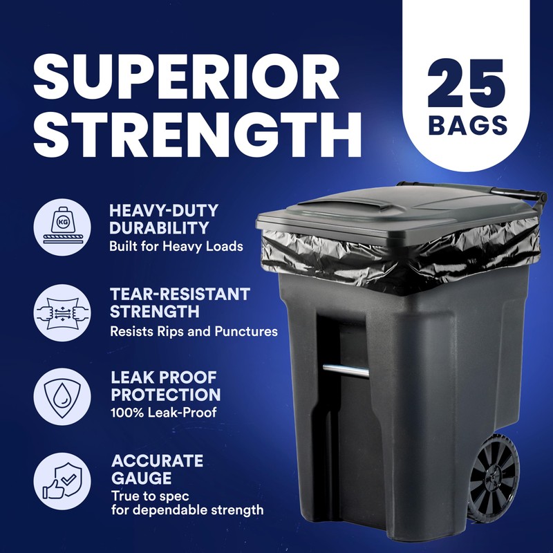 Plasticplace 95-96 gallon Garbage Can Liners │ 3 Mil │