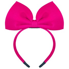Rose Pink Bow Headband Big Bowknot Headwear Women Hair Accessories for Halloween Cosplay Party Christmas Costume Headpiece