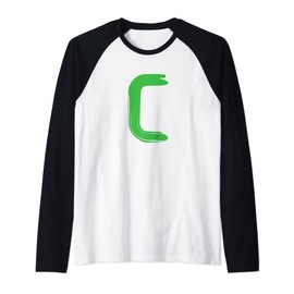 Creative Bold Green Letter C - Design Alphabet - Marker Raglan Baseball Tee