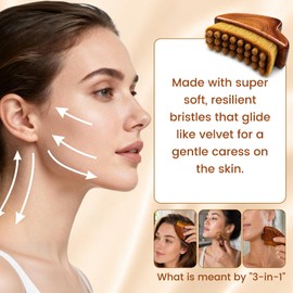 3-in-1 Lymphatic Contour Face Brush & Gua Sha, Dry Brush for Face, 1 Pack