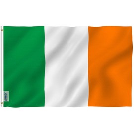 Anley Fly Breeze 3x5 Foot Ireland Flag - Vivid Color and Fade proof - Canvas Header and Double Stitched - Irish National Flags Polyester with Brass Grommets 3 X 5 Ft