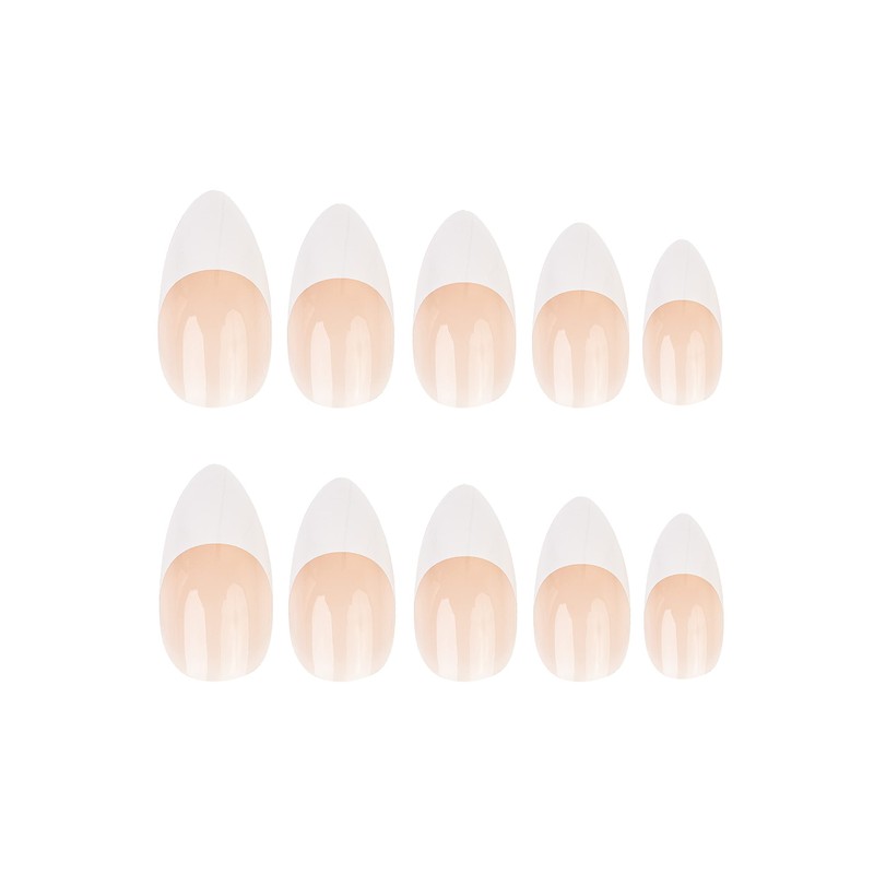 Acryl Oval Nägel 120-Stück Set, Französisch Bare