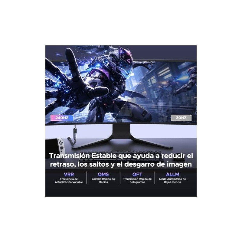 UGREEN Extensor HDMI 2.1 8K@60Hz 4K@240/144/120Hz Macho-Hembra 48Gbps