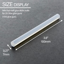 BAZIC Hot Melt Glue Sticks Dual Temp Mini 3.9" x 0.27", All Purpose Industrial Glue Stick, Quick Repair Home Improvement Crafts (100/Pack), 1-Pack