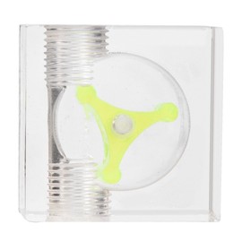 Richer-R G1/4 Computer CPU Water Cooling Flow Meter, 3 Wheel Square Shape Flow Indicator with Thread G1/4 for PC Water Cooling System (Squares 2 Way)