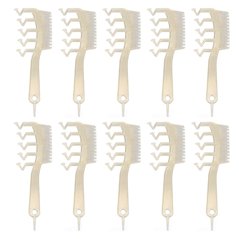 10pcs Z Shaped Wide Tooth Comb Stylish Portable Double Sided