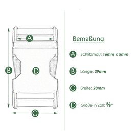 Ganzoo Alumaxx Metal Click Clasp, Set of 2, 5/8 Inch, Clip Clasp, Buckle for Paracord Bracelets, Dog Collars, Backpack, Colour: Matte Black, black