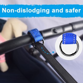 PetBonus Short Dog Leash, Safety Wrist Strap for Retractable Dog Leash, Reflective Design and Adjustable Soft Padded Handle, Extra Layer Security for Pet Stroller (Blue) 1 Pack