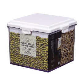 Kokubo KK-591 Storage Container, Square, 86.5 fl oz (2,500 ml), Clear, Made in Japan, Coffee Canister, Beans, Pasta Case, Condiment Container, Spice Bottle, Sugar Container, Plastic, Powder, Nori,