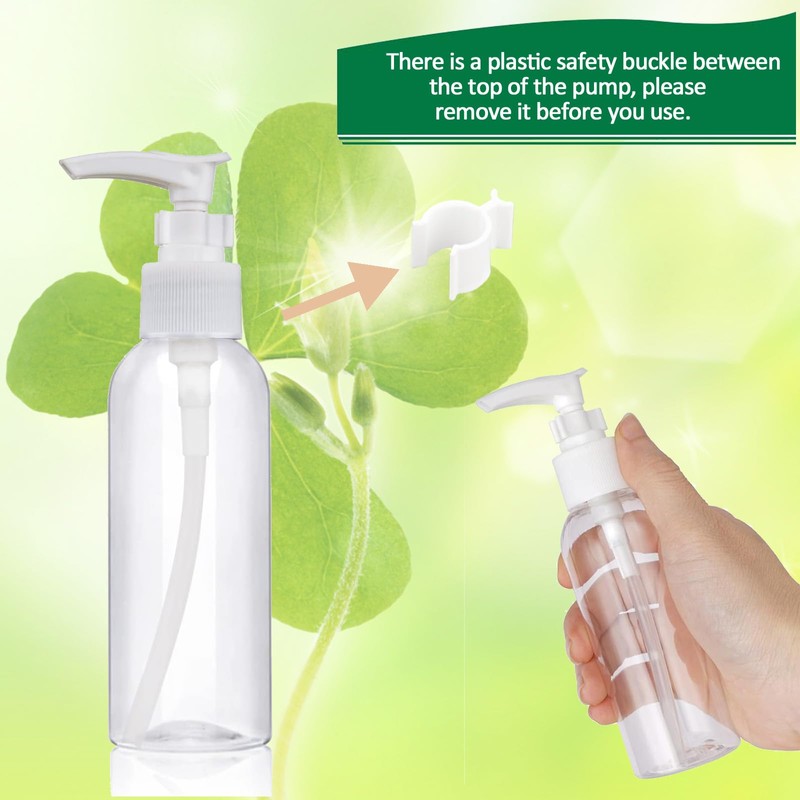 Apstaqeoo 6Pcs 100ML Empty Travel Bottles Plastic Pump Bottle Lotion