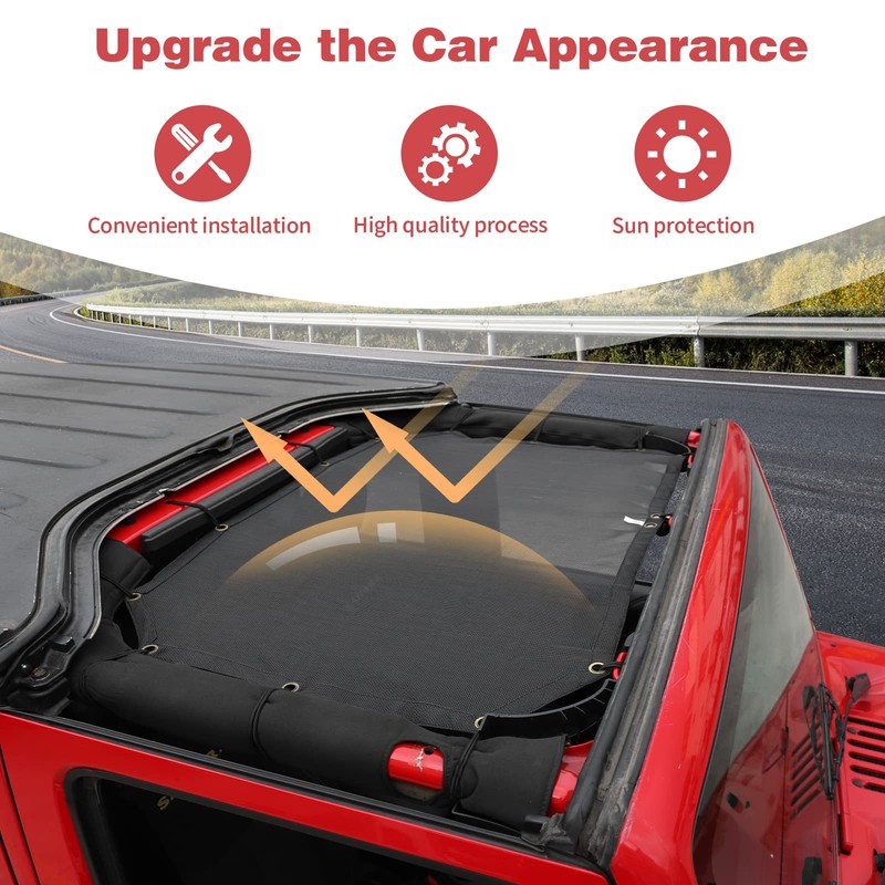PDKLIN - Parasol de techo para Jeep JK, JKU de