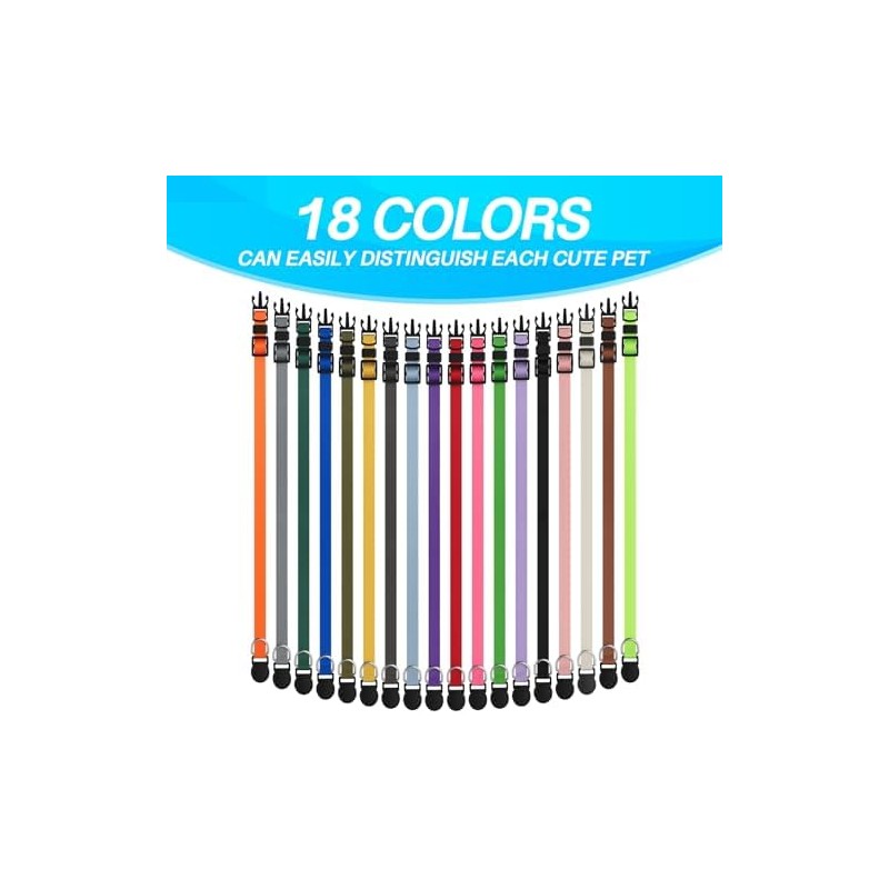 LAFAYI - Collar de perro para cachorro, 18 unidades, ajustable,
