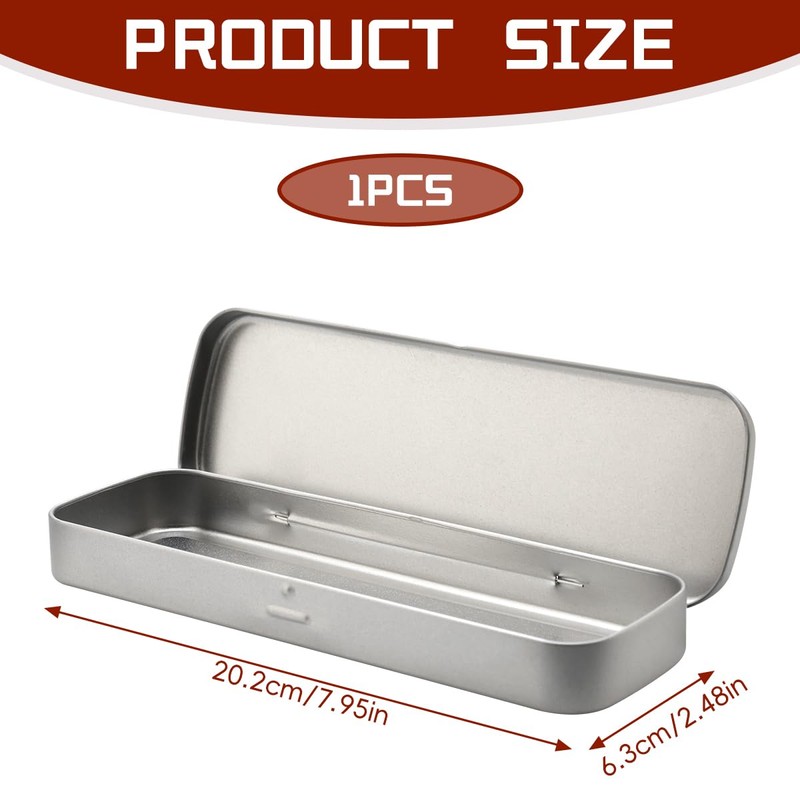 Lotsdonxia Metal Hinged Tin Box Multi Use Organiser for Pens,