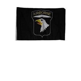 AES 12x18 12"x18" 101st Airborne Black Sleeve Flag Boat Car Garden