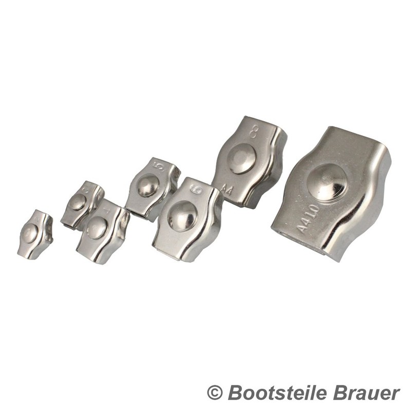 BOOTSTEILE BRAUER Simplex Wire Rope Clamp M4 Diameter 2 mm