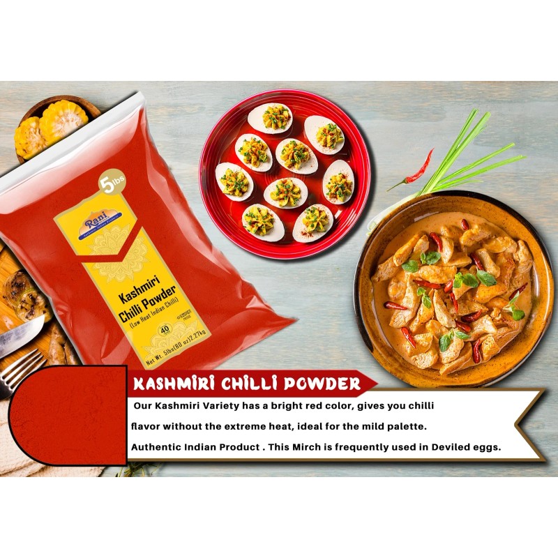 Rani Kashmiri Chilli Powder (Deggi Mirch, Low Heat) Ground Indian