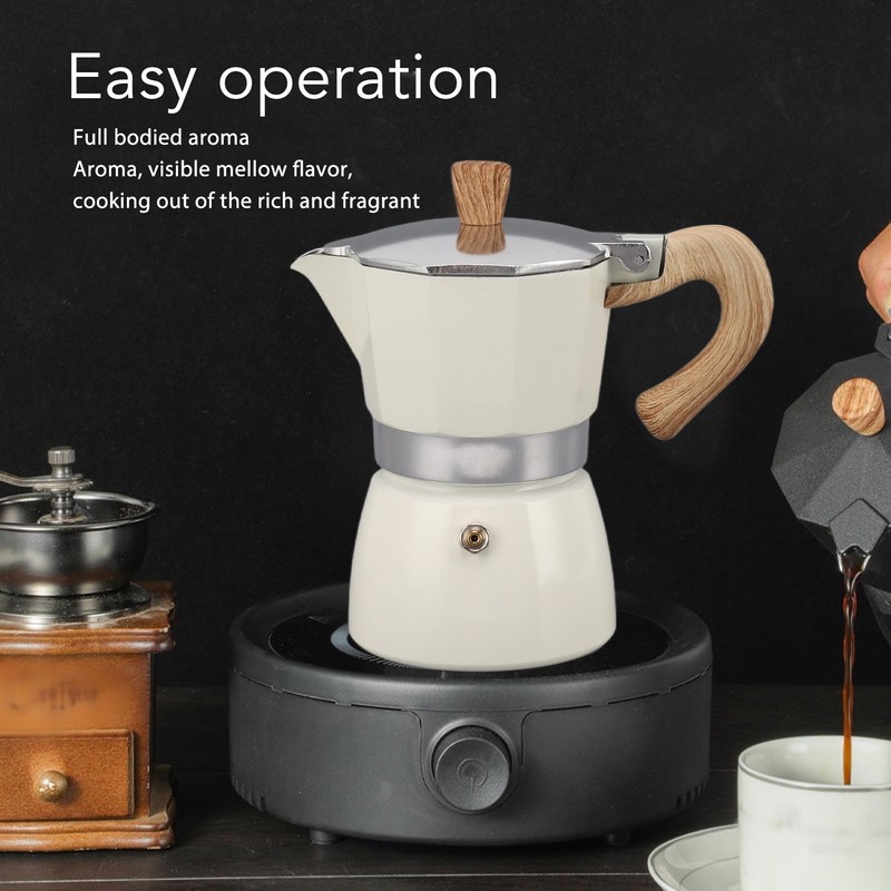 Moka Coffee Pot Octagonal Aluminum Classic Portable Hand Brewing Coffee