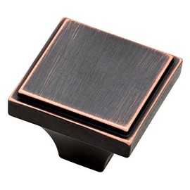 Brainerd Hollister Square Collection Bronze with Copper Highlights Square Cabinet Knob