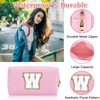 Bolsa de maquillaje con parche inicial personalizada, bolsa de chenilla