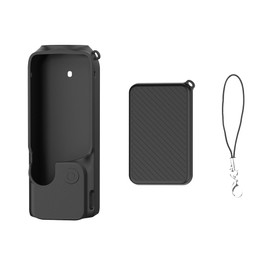 Pocket 3 Silicone case Protective case Lens Protection Body Film Anti-Scratch Cover Shell and CompatibleDJI OSMO Pocket 3 Creator Combination Accessories(Black)