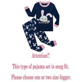 Family Feeling Easter Bunny Big Girls Pajamas Long Sleeve Cotton Kid Rabbit Pjs 12