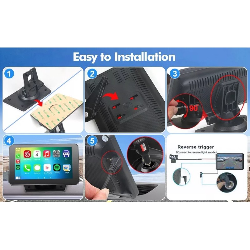 [Hieha] 2024 Newest Wireless Portable Apple CarPlay Android Auto, CarPlay