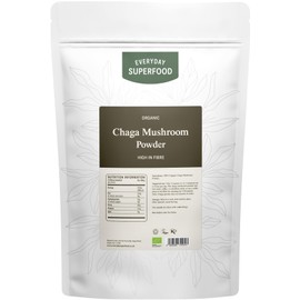 Everyday Superfood Organic Chaga Mushroom Powder 190g, Ideal for Coffee and Tea, Wild Chaga Extract
