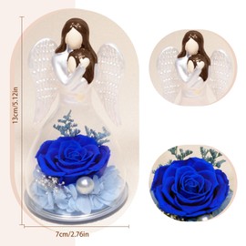 Miofula Birthday Gift for Mum, Eternal Rose in Glass Angel Figure, Grandma Mothers, Flowers Mother Gifts, Mother Daughter Gift Christmas, Infinity Rose Mother's Day Gift